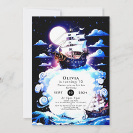 Invitación Cumpleaños del Simple Barco Pirata Infantil