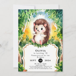 Invitación Cumpleaños del simple Boho Hedgehog