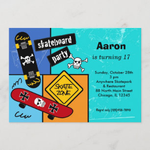 Invitación Cumpleaños del Skateboarding