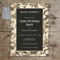 Cumpleaños del soldado militar Sand Digital Camouf
