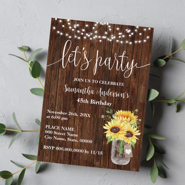 Invitación Cumpleaños del Sunflower Western Let's Fiesta (Subido por el creador)