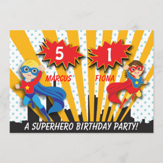 Invitación Cumpleaños del super héroe del muchacho y del