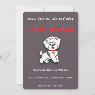 Invitación Cumpleaños del superperro en color chocolate perso