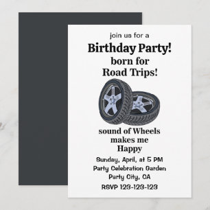 Invitación Cumpleaños del Técnico de Neumáticos de Rueda de C