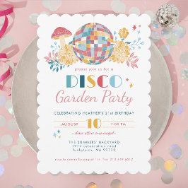 Invitación Cumpleaños del tema del Fiesta 70 de Disco Garden