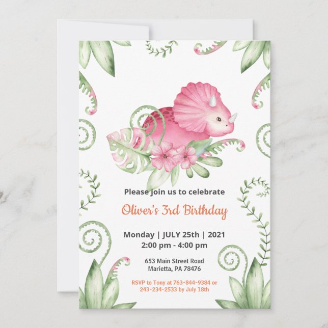 Invitación Cumpleaños del tema del Safari de la jungla (Anverso)
