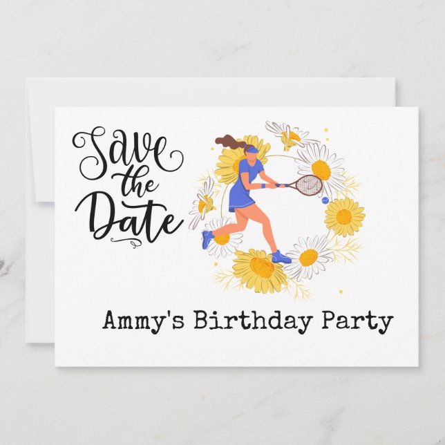 Invitación Cumpleaños del Tenis Salven la fecha (Anverso)