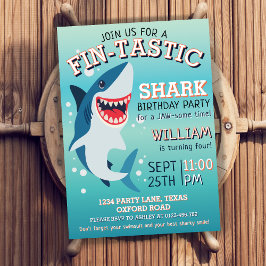 Invitación Cumpleaños del Tiburón Fin-tastic