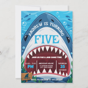 Invitación Cumpleaños del Tiburón Personalizado