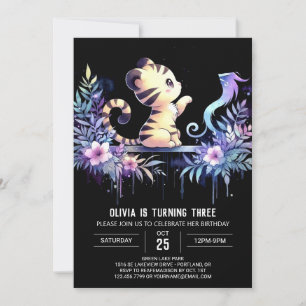Invitación Cumpleaños del tigre caprichoso de Woodland