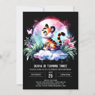 Invitación Cumpleaños del Tigre de Woodland moderno