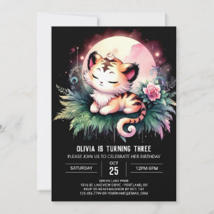 Invitación Cumpleaños del Tigre de Woodland moderno