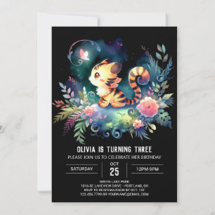 Invitación Cumpleaños del tigre digital caprichoso