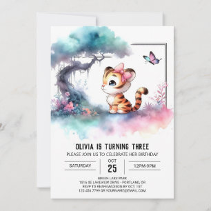 Invitación Cumpleaños del tigre digital infantil