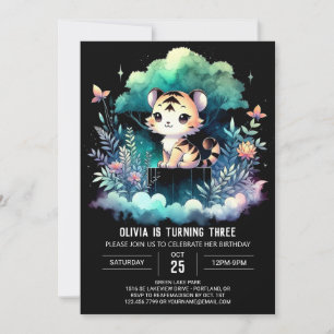 Invitación Cumpleaños del tigre digital lindo