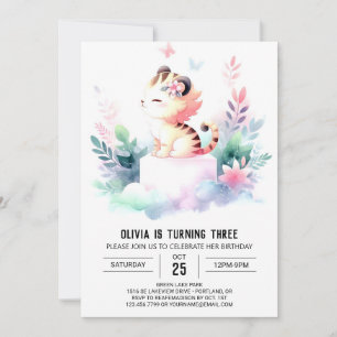 Invitación Cumpleaños del tigre digital personalizado