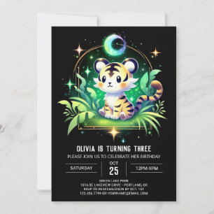 Invitación Cumpleaños del tigre encantado de Whimsy