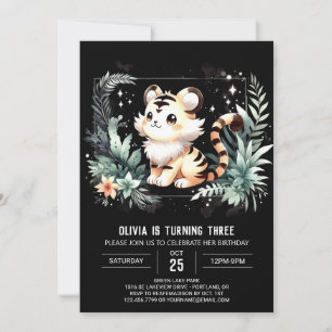 Invitación Cumpleaños del tigre infantil Adorable