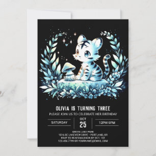 Invitación Cumpleaños del tigre Minimalista de Boho