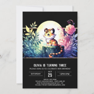 Invitación Cumpleaños del Tigre Sencillo Boho