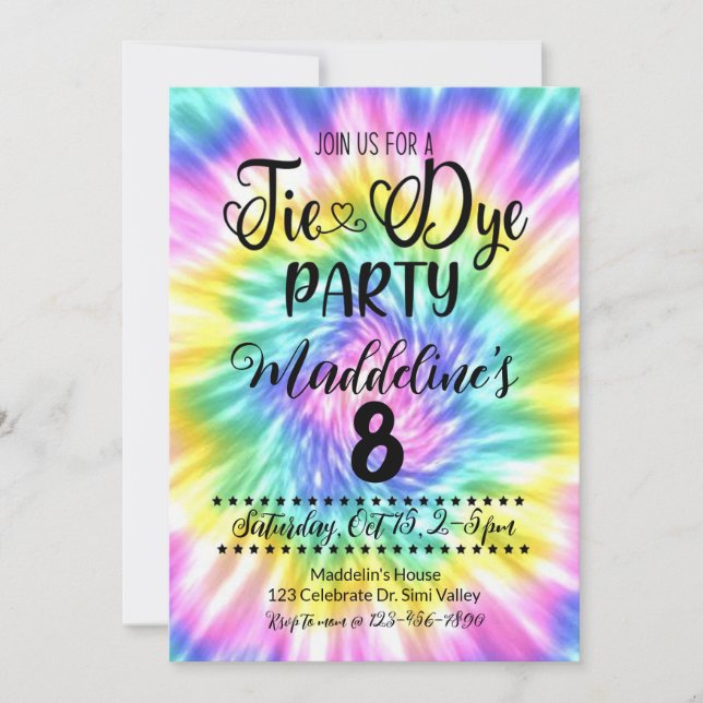 Invitación Cumpleaños del tinte de los tilos, Fiesta del tint (Anverso)