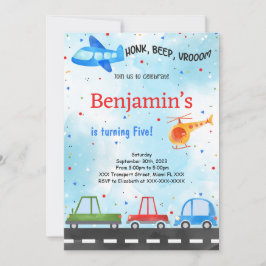 Invitación Cumpleaños del Transporte