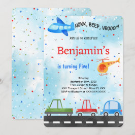 Invitación Cumpleaños del Transporte