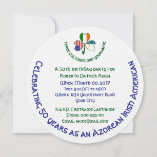 Invitación Cumpleaños del Trébol Azoriano Irlandés Americano