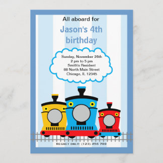 Invitación Cumpleaños del tren