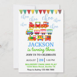 Invitación Cumpleaños del tren Choo Choo Cute