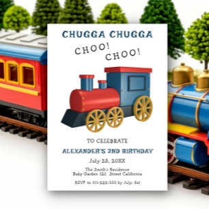 Invitación Cumpleaños del Tren Chugga Choo