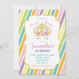Invitación cumpleaños del unicornio