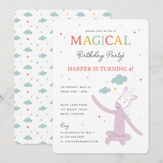 Invitación Cumpleaños del Unicornio Mágico de Slumberkins