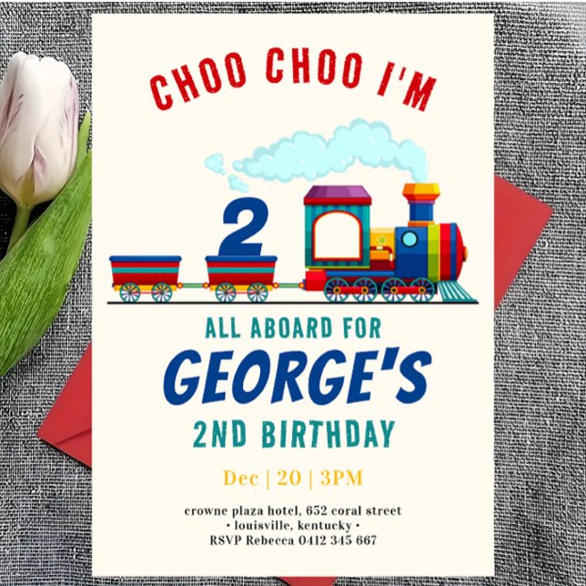Invitación Cumpleaños del vehículo de tren Choo Choo (Subido por el creador)