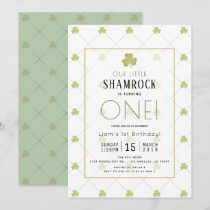 Invitación Cumpleaños del verde limpio del día de St Patrick