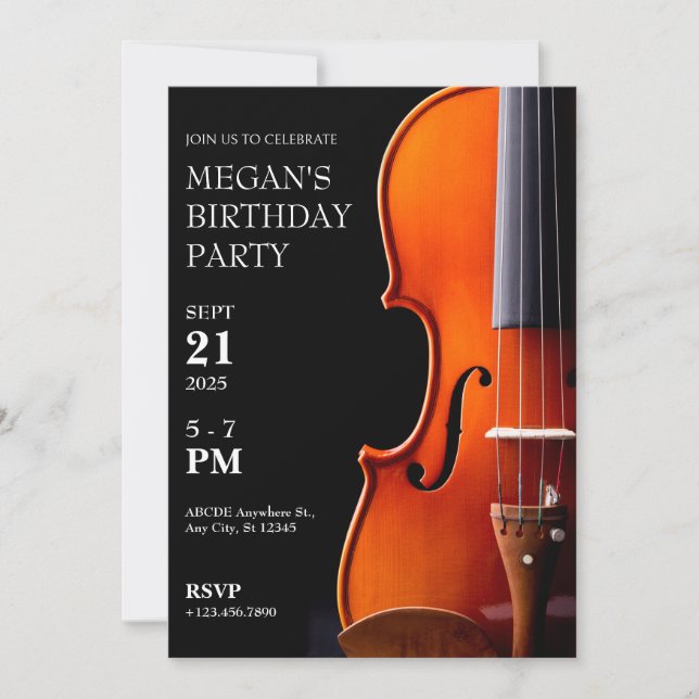 Invitación Cumpleaños del violín (Anverso)