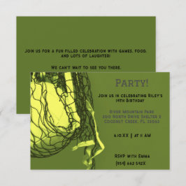 Invitación Cumpleaños del voleibol amarillo
