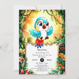 Invitación Cumpleaños del Whimsical Boho Parrot