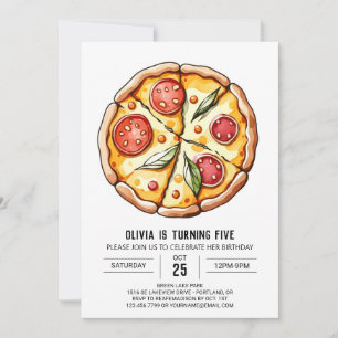 Invitación Cumpleaños del Whimsical Boho Pizza