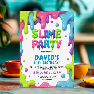 Invitación Cumpleaños delgado con perforaciones neonesas colo