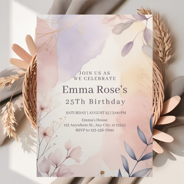 Invitación Cumpleaños Delicate Bloom (Subido por el creador)