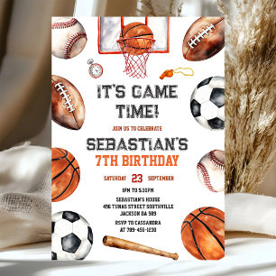 Invitación Cumpleaños Deporte Fútbol Fútbol Americano Balonce