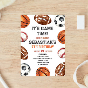 Invitación Cumpleaños Deporte Fútbol Fútbol Americano Balonce