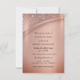 Invitación Cumpleaños Destello de Rosa Rubor