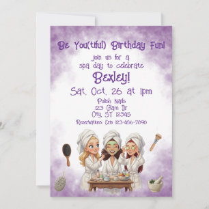 Invitación Cumpleaños Día de Spa Sé Tú(til)