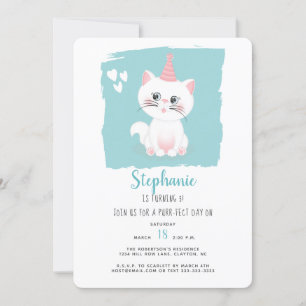 Invitación Cumpleaños Día Felino Perfecto