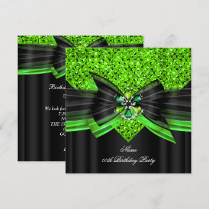 Invitación Cumpleaños Diamante Brillo Negro Lima