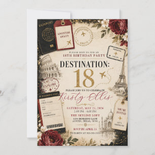 Invitación Cumpleaños dieciocho y listo para explorar fiesta