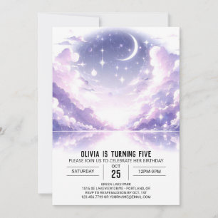 Invitación Cumpleaños digital celeste de bonito