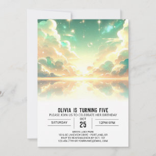 Invitación Cumpleaños digital celestial